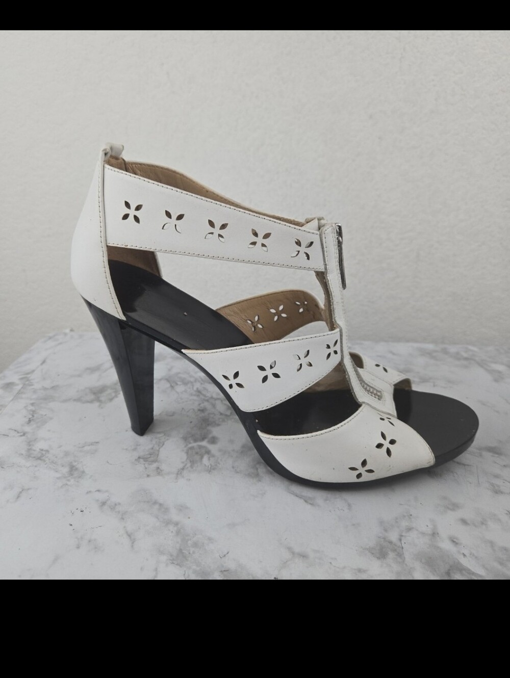Michael Kors White Cutout Strappy High Heel Sandals Size 10